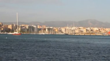 Seaport su alan. Palma-de-Mayorka, İspanya 