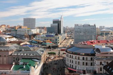 Şehrin tarihi merkezi. Kazan, Rusya Federasyonu