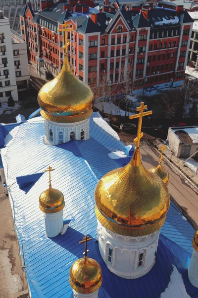 Epiphany Cathedral domes. Kazan, Russia — Stock Photo, Image