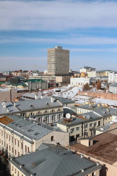 Historisch centrum van de stad, bovenaanzicht. Kazan, Rusland — Stockfoto