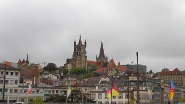 Şehir ve Gotik Katedrali. Lausanne, İsviçre