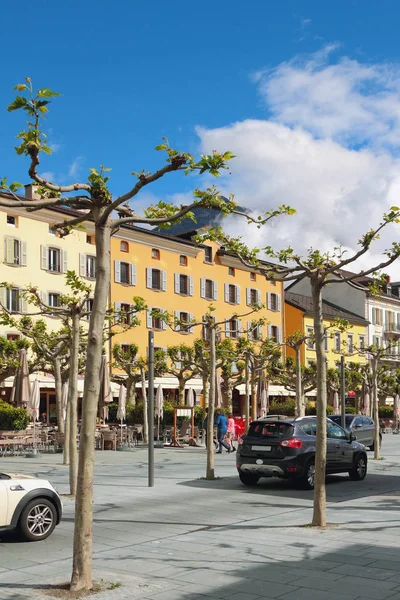 Piazza centrale della città. Martigny, Vallese, Svizzera — Foto Stock
