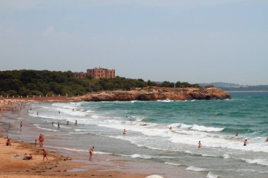 Deniz ve kumsal fırtınası. Tarragona, İspanya