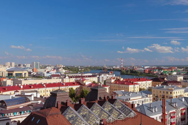 Widok z góry na centrum miasta. Kazan, Federacja Rosyjska — Zdjęcie stockowe