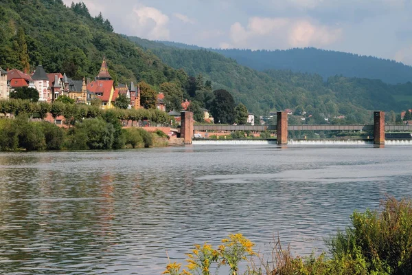 Neckar Nehri ve baraj. Heidelberg, Almanya