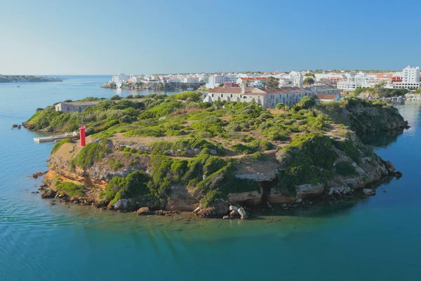 Island of Isla-del-Ray and city. Maon, Menorca, Spain — Stock Photo, Image