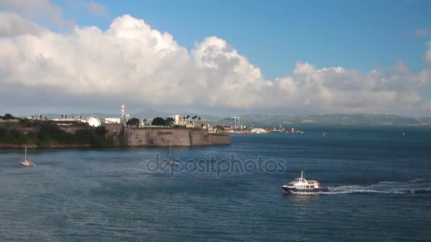Záliv Pevnosti Stěny Fort Saint Louis Fort France Martinik — Stock video