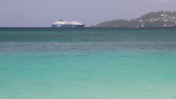 Mer Des Caraïbes Paquebot Croisière Raid Saint Georges Grenade — Video