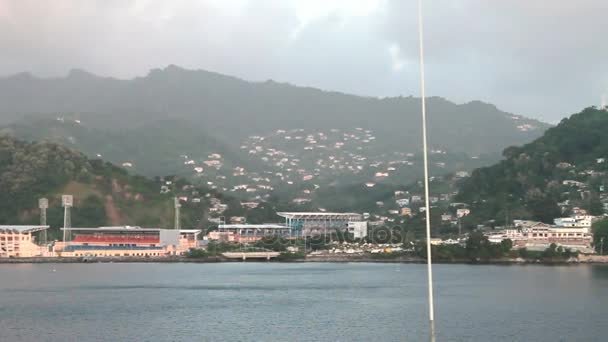 Panorama Coast Island Caribbean Sea George Grenada — Stock Video