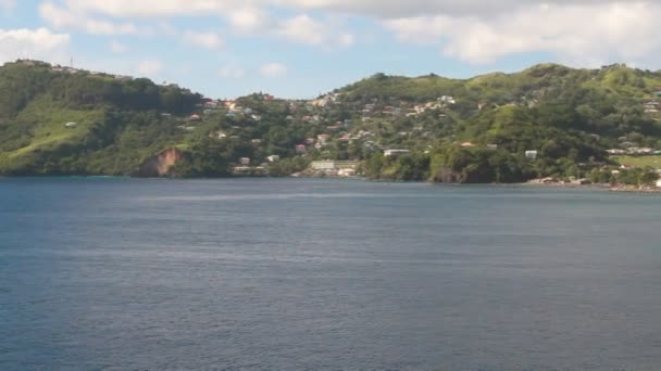 Залив Город Порт Острове Карибском Море Кингстаун Сент Винсент Гренадины — стоковое видео