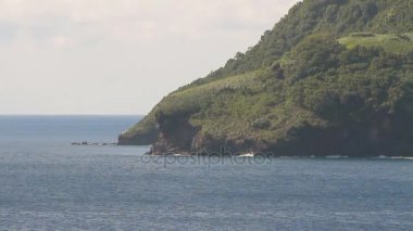 Deniz ve kayalık sahil. Kingstown, Saint Vincent ve Grenadinler