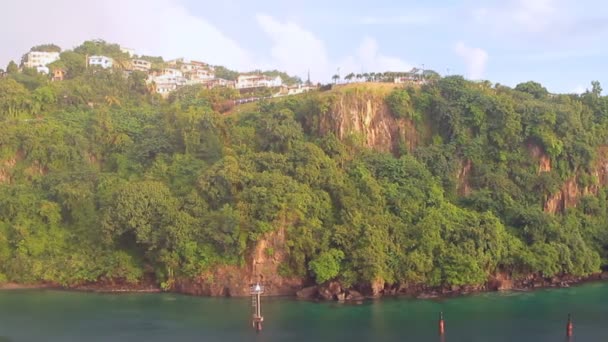 Costa Íngreme Ilha Tropical Kingstown São Vicente Granadinas — Vídeo de Stock