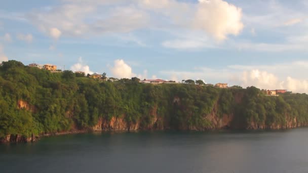 Panorama Costa Isola Tropicale Kingstown Saint Vincent Grenadine — Video Stock