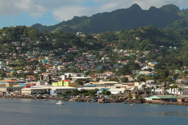 City on coast of tropical island. Kingstown, Saint Vincent — Stock Photo, Image