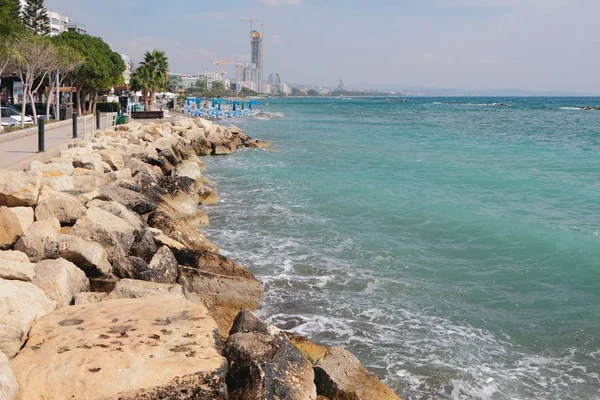 Terraplén Frente Mar Mar Limassol Chipre — Foto de Stock