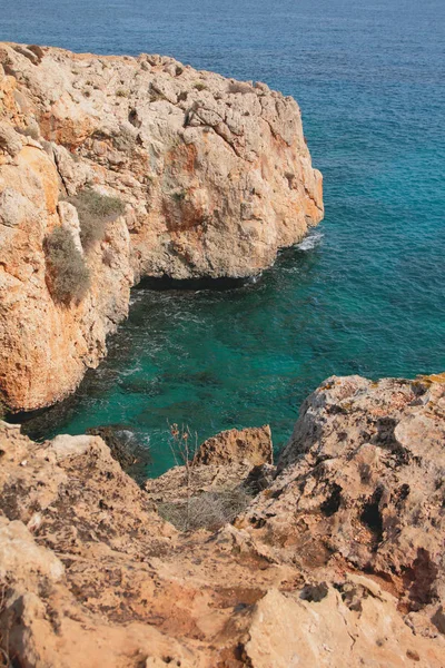 Rivage Rocheux Petite Baie Cape Greco Aya Napa Chypre — Photo