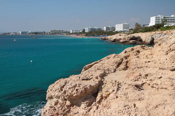 Mar Costa Rocosa Ciudad Turística Agia Napa Chipre — Foto de Stock