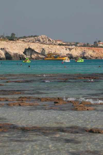 Agia Napa Cyprus Okt 2019 Rotsachtige Bodem Rotsachtige Kust Bij — Stockfoto