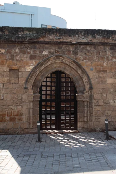 Αρχαία Πύλη Πέτρινο Τοίχο Λευκωσία Κύπρος — Φωτογραφία Αρχείου