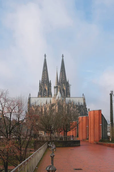 Uitzicht Kathedraal Vanaf Frankeplatz Plein Keulen Duitsland — Stockfoto