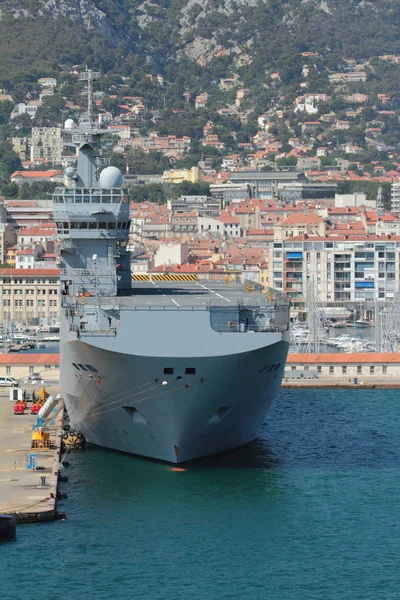 Warship Parked Seaport Toulon France — Stock Photo, Image