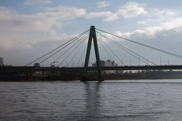 Cable Stayed Bridge Rhine River Cologne Germany — Stock Photo, Image