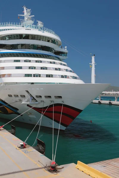 Ibiza Spain Jul 2019 Cruise Liner Nose Mooring Port — Stock Photo, Image