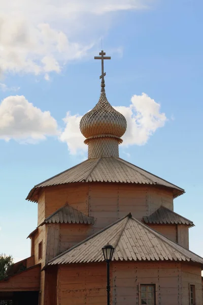 Träkyrka Sviazhsk Island Tatarstan Ryssland — Stockfoto