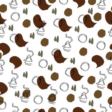 Soyut, pürüzsüz desen. Düz dizayn. El çizimi renkli vektör seti. Modern moda illüstrasyon Farklı süsler