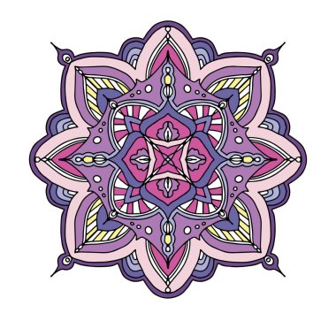 Mandala Vektör illüstrasyonu. Moda tarzı yoga, tatto