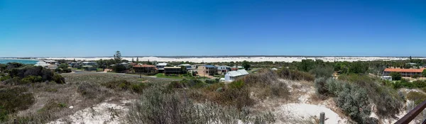 Panorama of Lancelin town near the beach and white sand dunes near the beach — Stock Photo, Image
