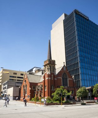 Perth, Batı Avustralya, Kasım 2016: Hay Street ve William Street, Wesley Uniting Kilisesi