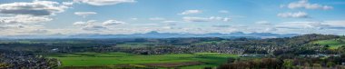 Wallace Anıtı üstünden İskoçya manzara panoramik manzaralı