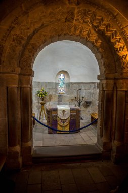 Edinburgh, İskoçya, Nisan 2017: St Margaret's Şapel içinde Edinburgh Kalesi içinde