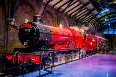 London, England, April 2017: A giant pendulum at Warner Brothers Harry Potter Studio Tour clipart