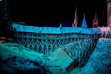 London, England, April 2017: A giant pendulum at Warner Brothers Harry Potter Studio Tour clipart