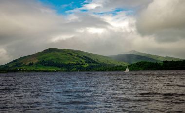 Loch Tay göl suları, yatlar, Köyü ve çevresinde kıyı şeridi 