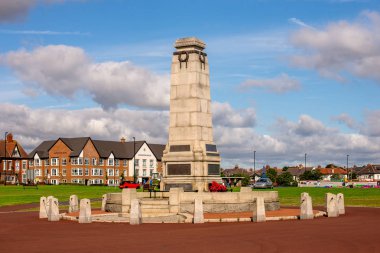 World War II memorial in Whitley Bay beach near Newcastle, England clipart