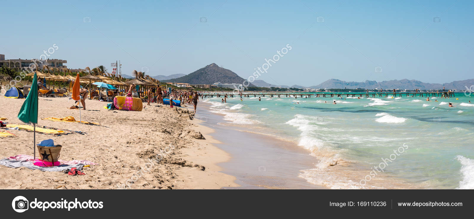 Alcudia Majorca Balearic Islands July 2017 Playa De Muro Beach