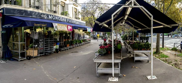 Traditional Flower Shop One Streets Central Paris Autumn Season France — Stock Photo, Image