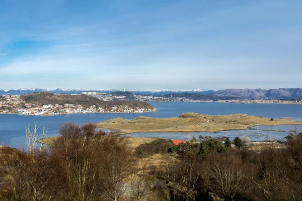 Άποψη Του Φιόρδ Hafrsfjord Από Την Κορυφή Του Λόφου Μια — Φωτογραφία Αρχείου
