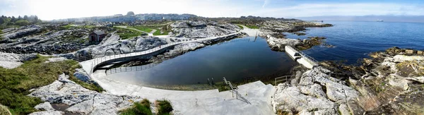 Panorama Sjobadet Myklebust Public Swimming Pool Built Sea Coastline Tananger — Φωτογραφία Αρχείου
