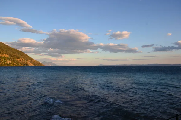 Yunanistan 'ın Evia adasında güzel gün batımı