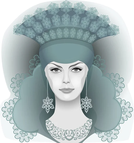 Retrato Reina de nieve — Archivo Imágenes Vectoriales