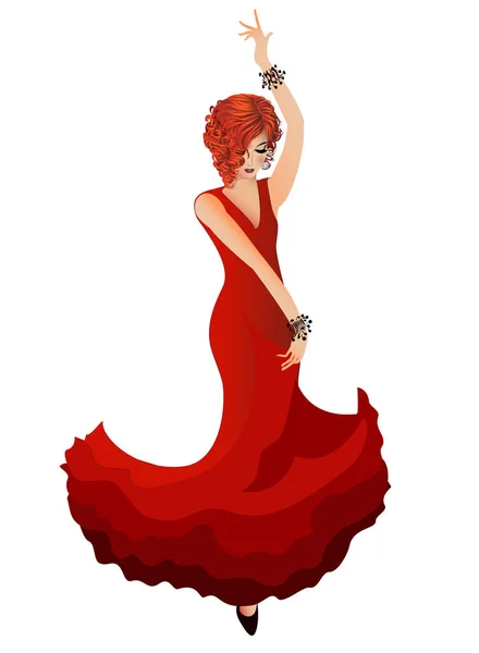 Red dancer dress — Stock Vector