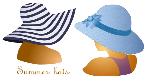 Sombrero de verano mujer — Archivo Imágenes Vectoriales