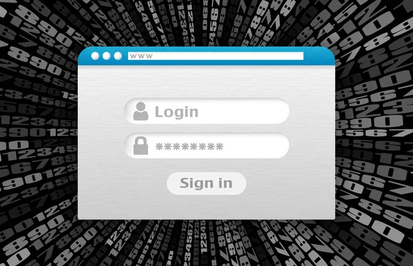 Hesap web koruma grisine perspektif olarak giriş penceresi