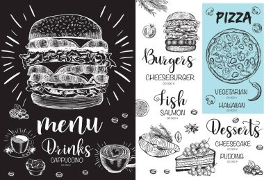 Restoran Cafe menü, tasarım şablonu.