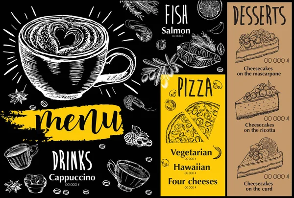 Restaurant Café Menu Sjabloonontwerp — Stockvector