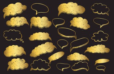 Vektör konuşma baloncukları arka plan seti. El çizimi illüstrasyon